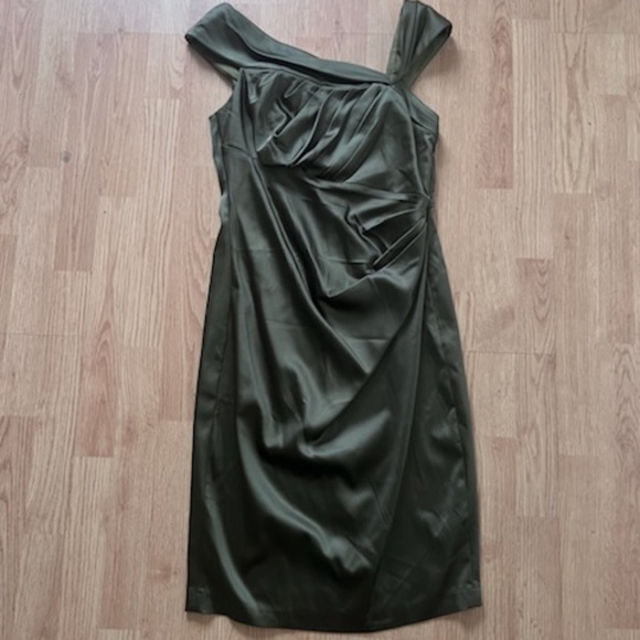 Maggie London Hunter Green Cocktail Dress 12 - Picture 1 of 6